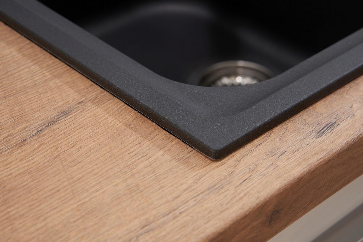 Granitspüle Orlando ca. 86x20,9x50 cm Schwarz - Schwarz, Trend, Stein (86/20,9/50cm) - Respekta