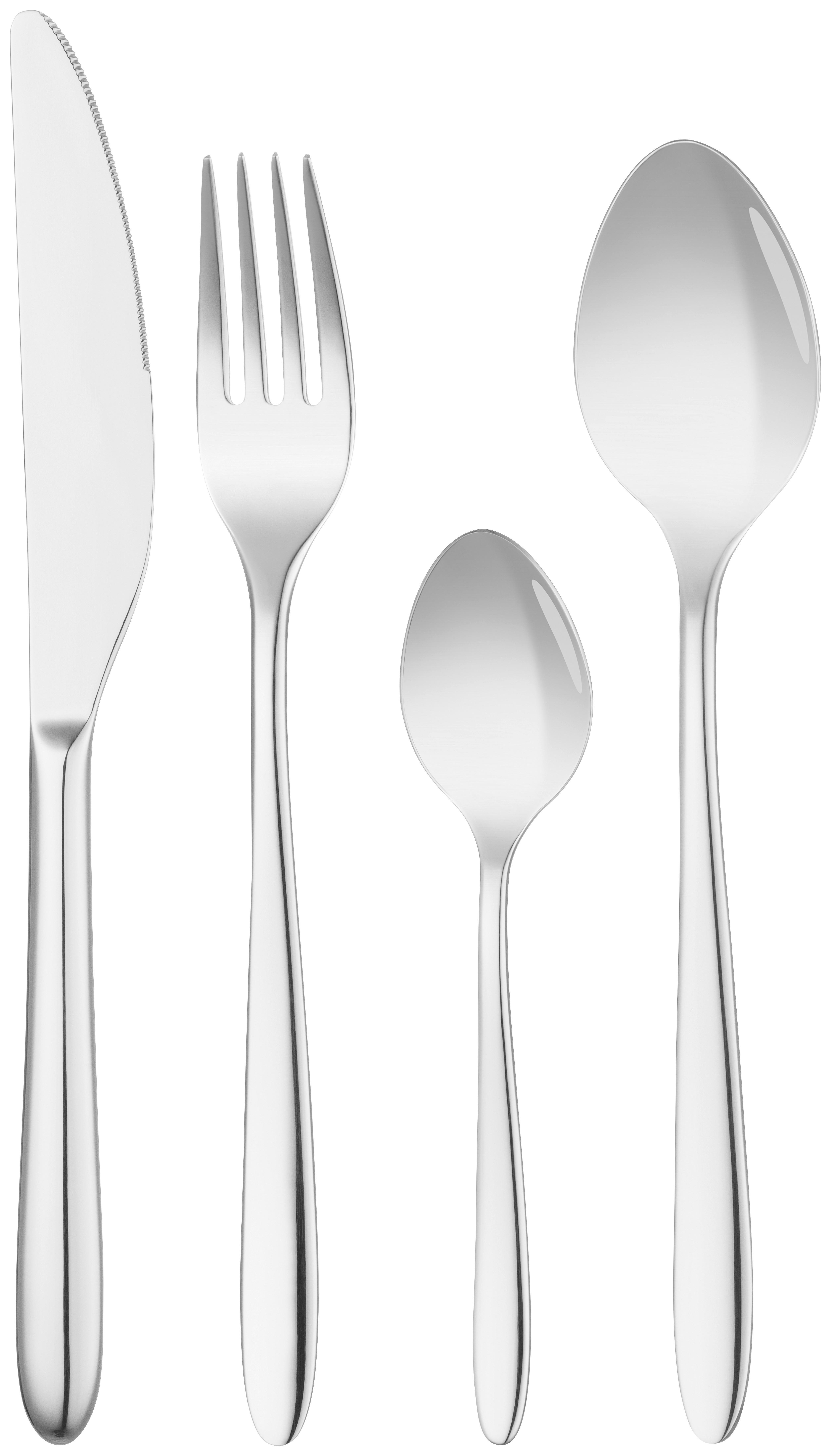 Besteckset Phan Silberfarben, 16-teilig - Silberfarben, KONVENTIONELL, Metall - Mömax