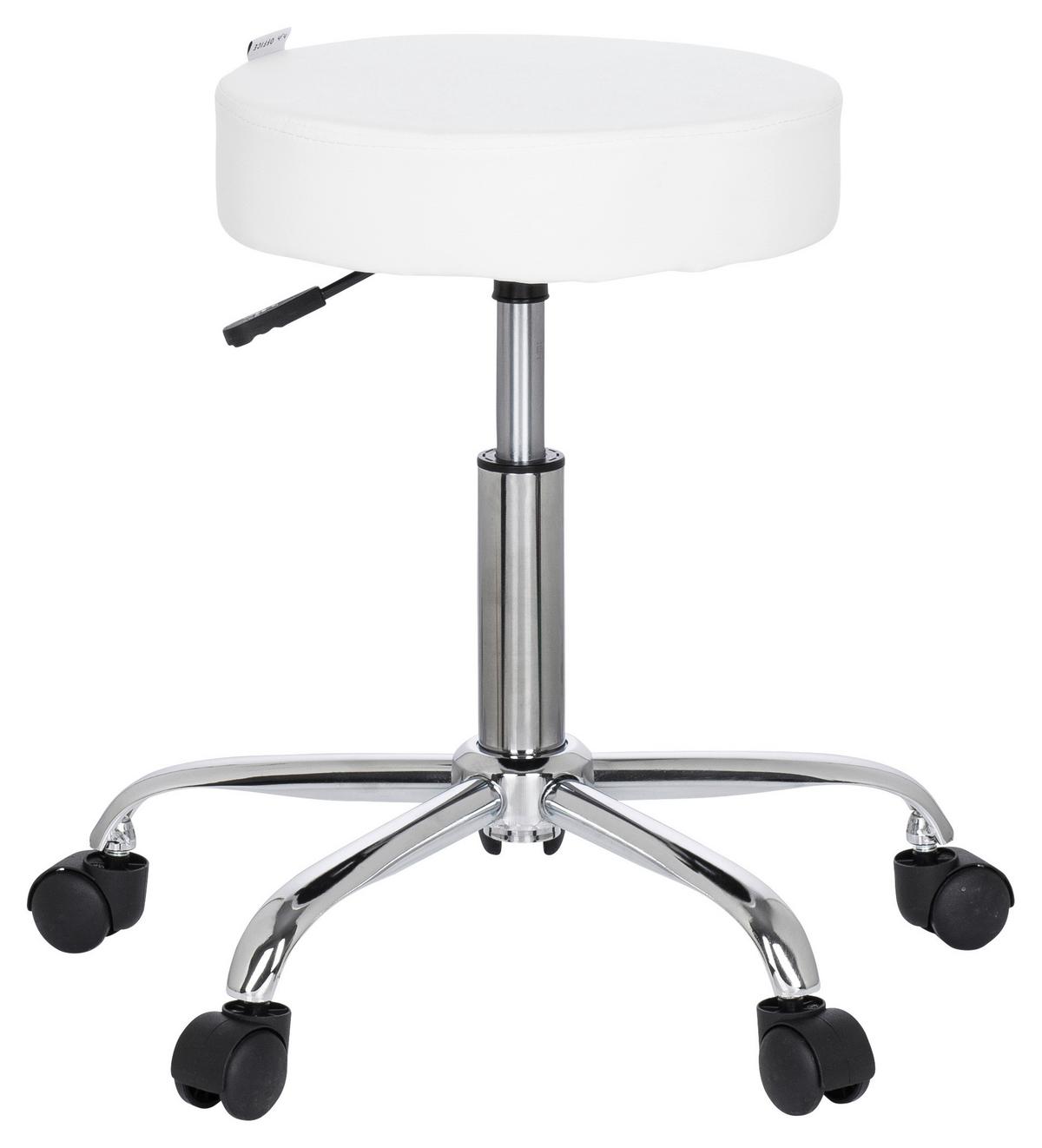 Bürohocker Operator II Chromfarben/Weiß - Chromfarben/Weiß, MODERN, Kunststoff/Textil (57/45/57cm) - MID.YOU