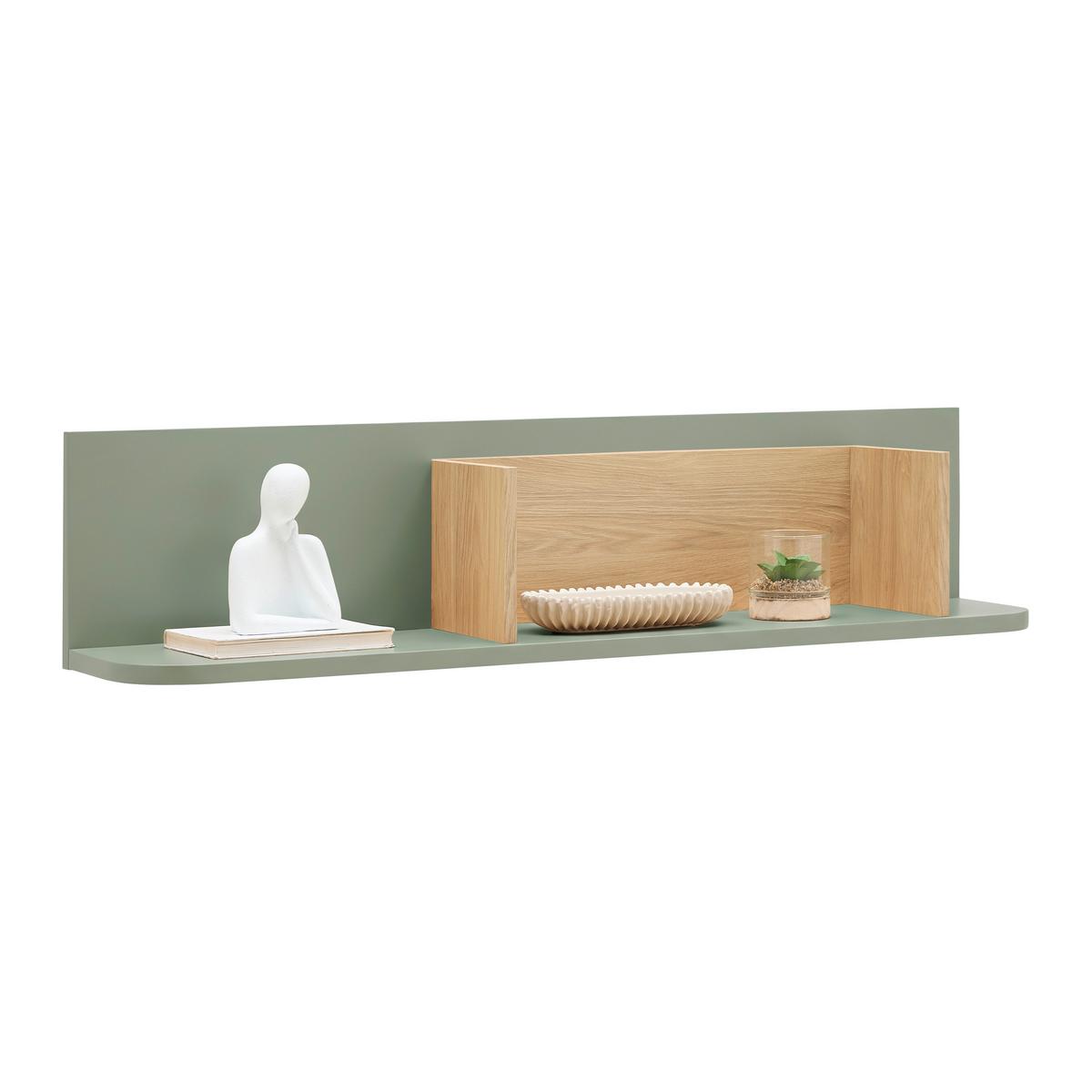 Wandboard Lagos Salbeigrün/Eiche Artisan - Salbeigrün/Eiche Artisan, MODERN, Holzwerkstoff (120/27/23,4cm) - Premium Living
