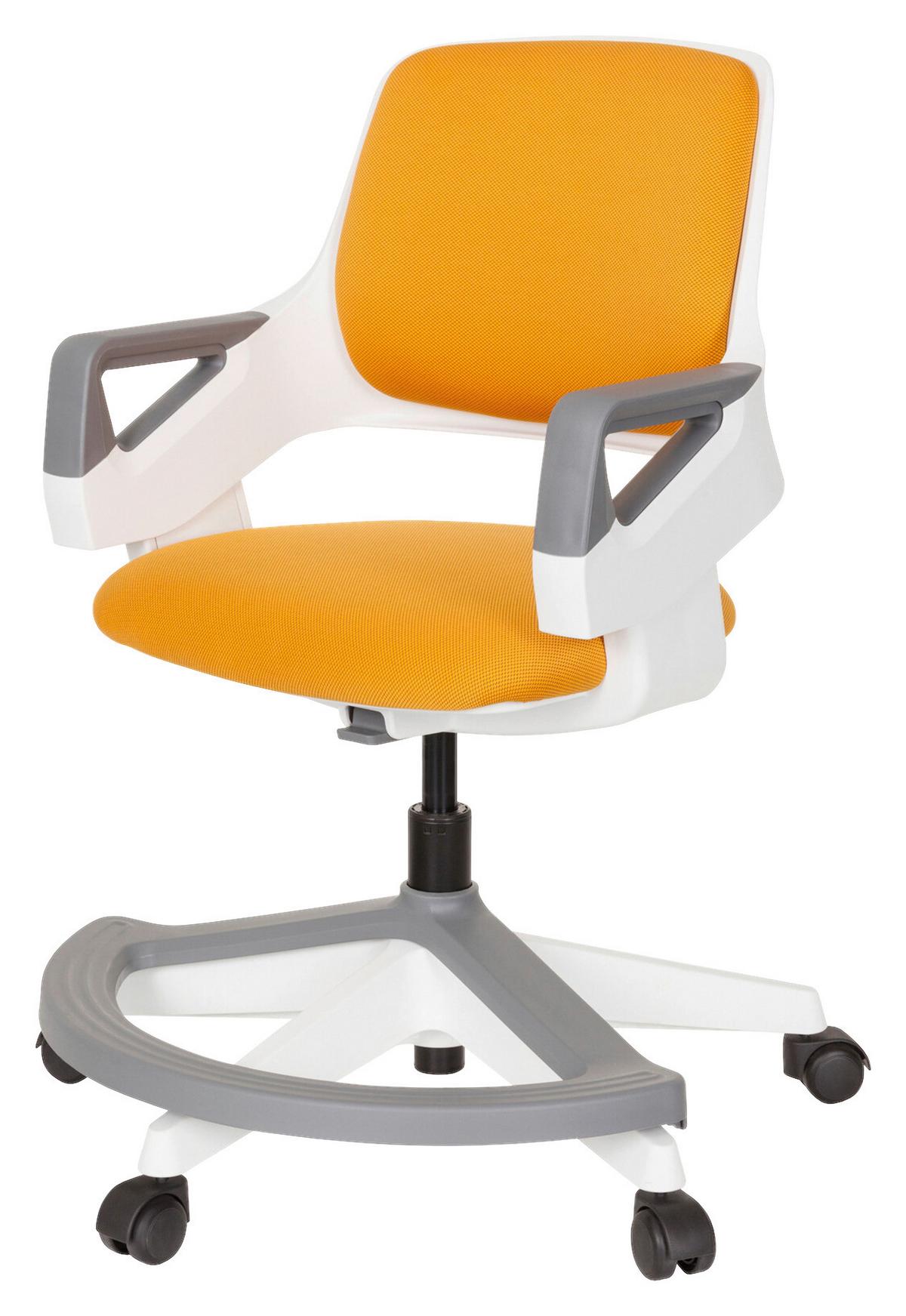 Jugenddrehstuhl Kid Flex ca. 53x80-93x60 cm Orange - Orange/Weiß, Basics, Kunststoff (53/80-93/60cm) - MID.YOU