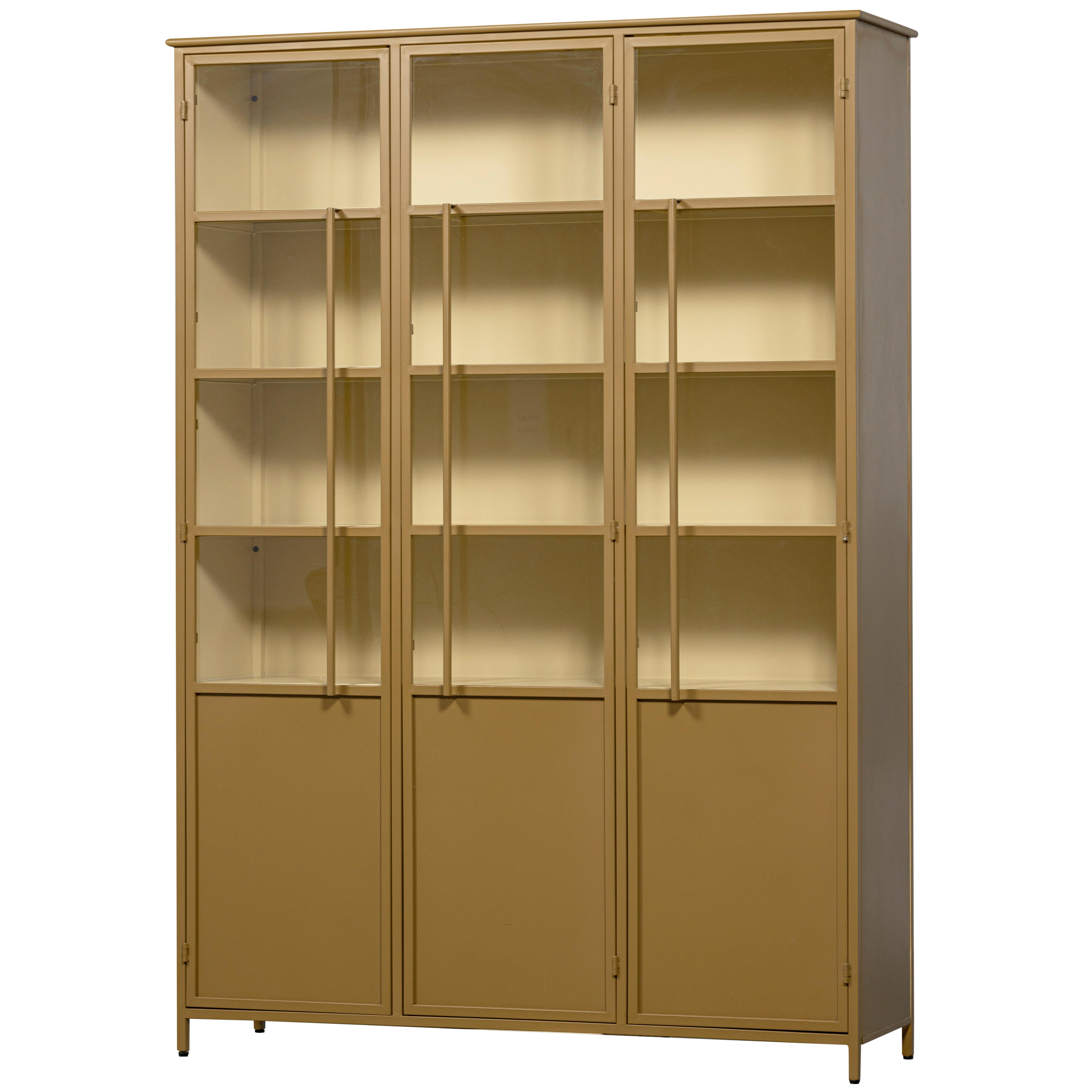 Vitrine Exhibit Honiggelb - Honig, Design, Glas/Metall (140/200/40cm) - Livetastic