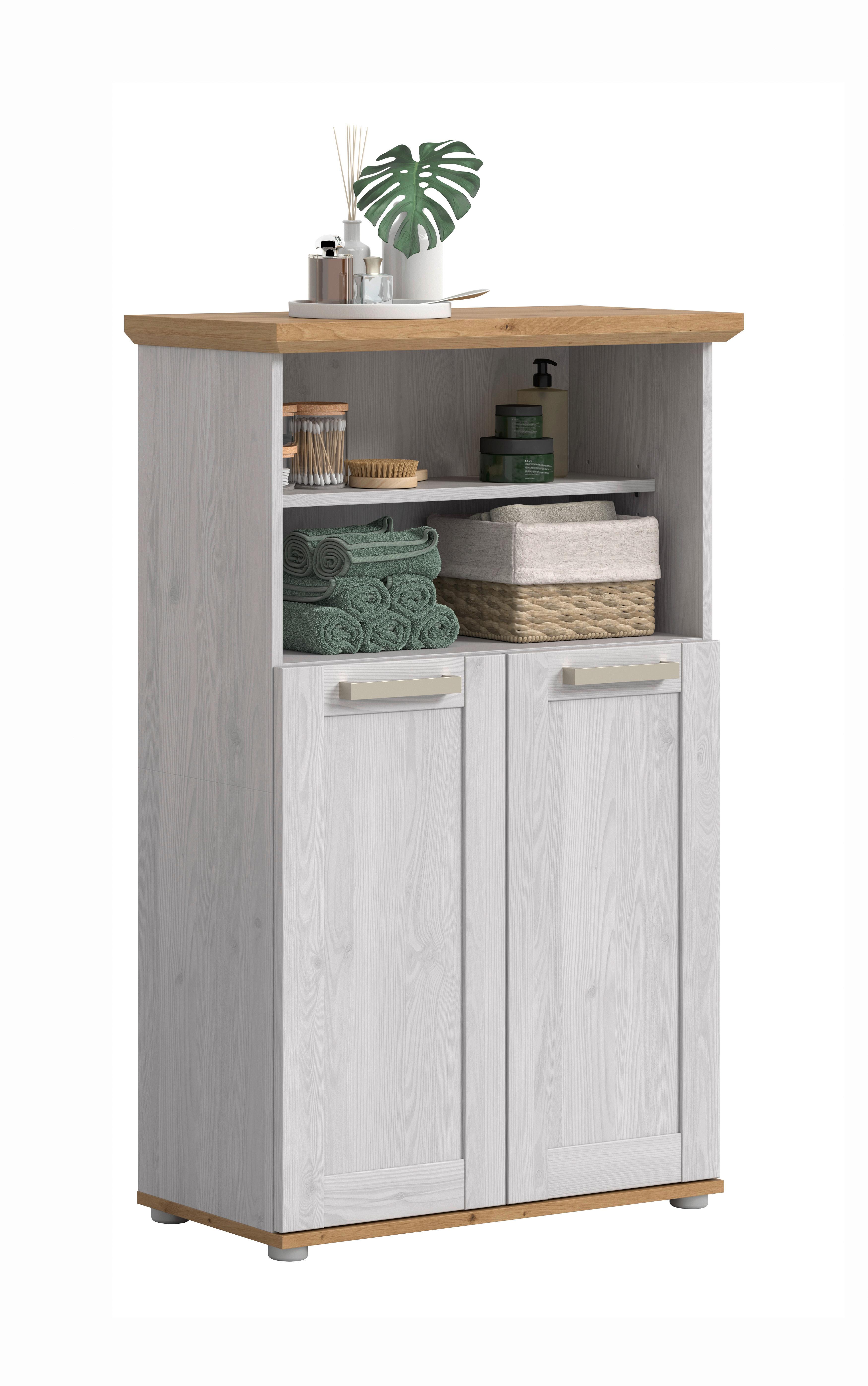 Midischrank Verona Lärchefarben/Eiche Artisan - Silberfarben/Lärchefarben, Trend, Holzwerkstoff/Kunststoff (74/116/34cm) - MID.YOU