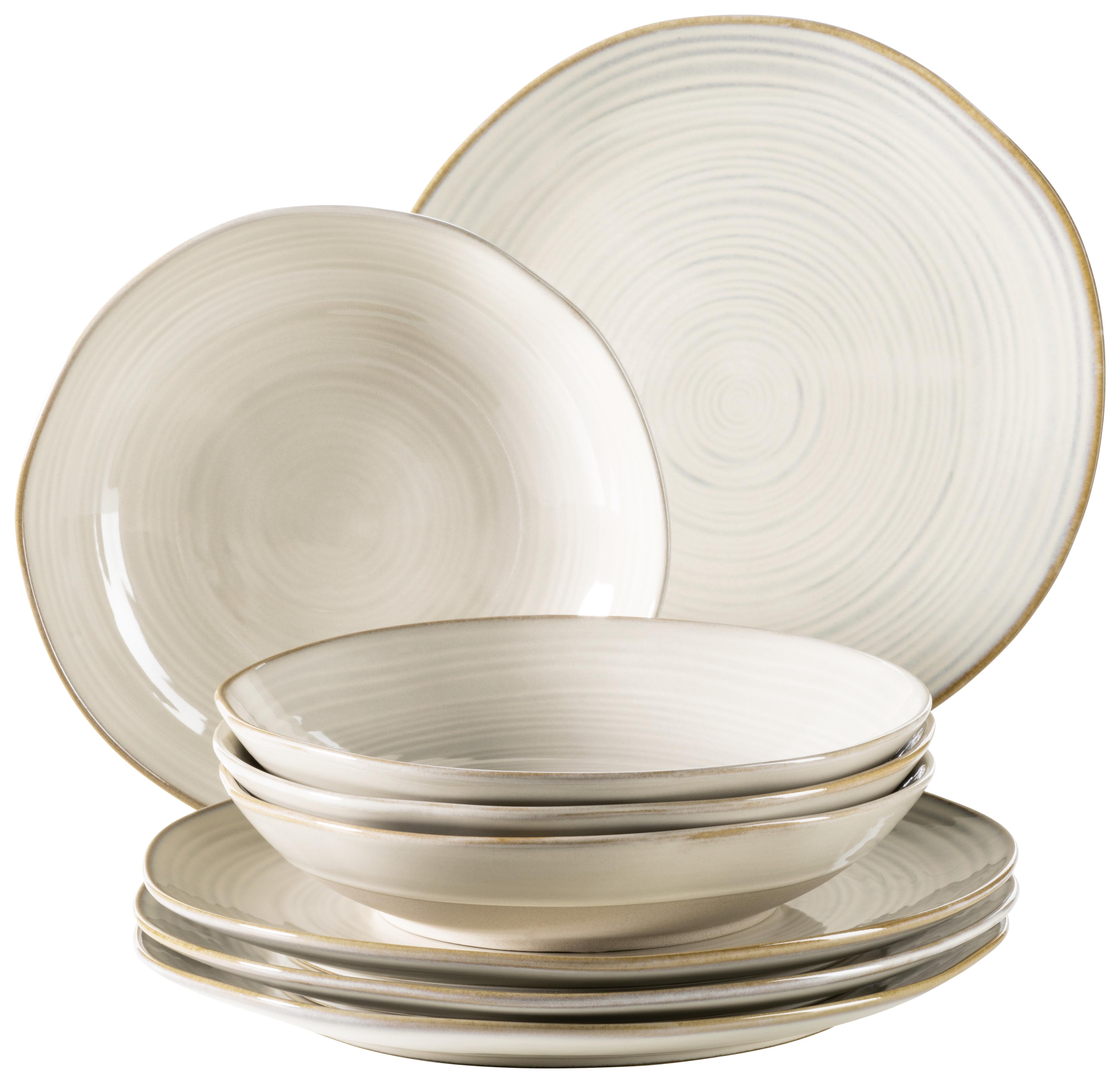 Tafelservice Nottingham aus Steinzeug, 8-teilig - Beige, Basics, Keramik - Mäser