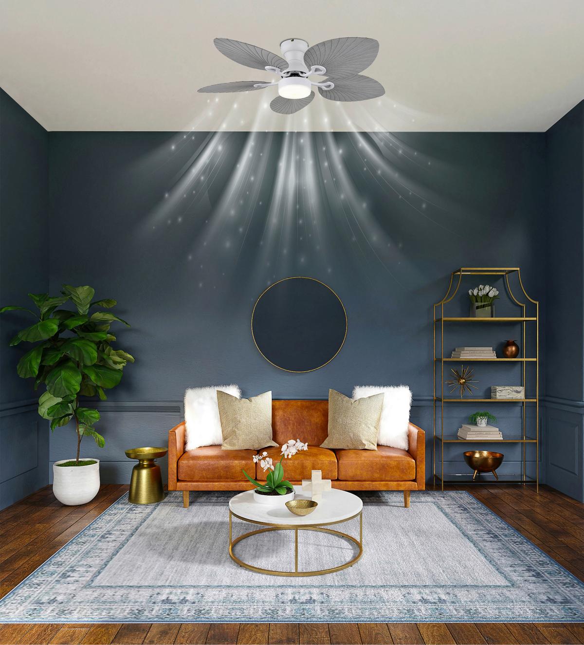 DECKENVENTILATOR 03672W ELISE - Weiss/Opal, Konventionell, Kunststoff/Metall (107/28,5cm) - Globo