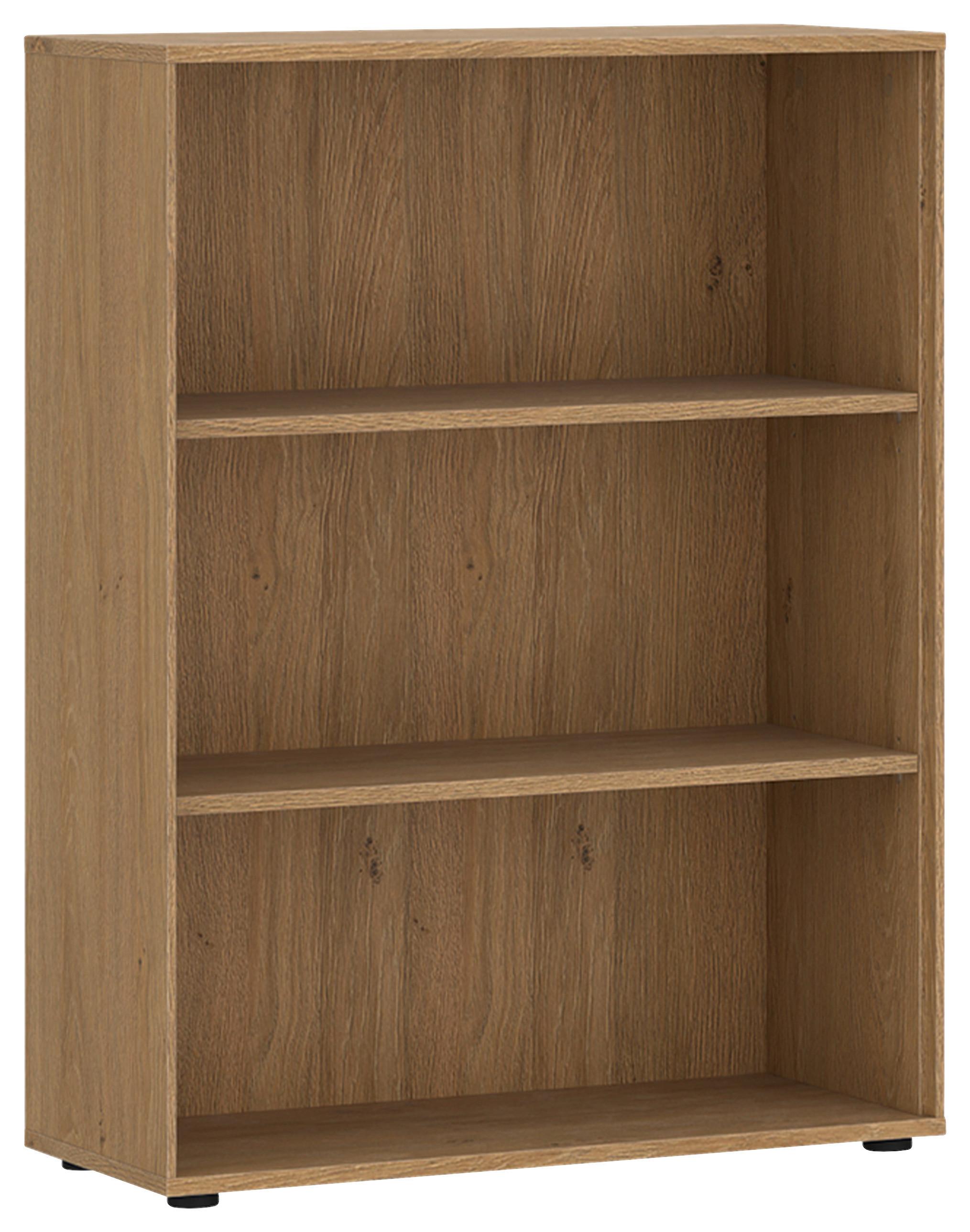 Polica Calzado - boje hrasta/crna, Moderno, drvni materijal/plastika (75/100/35cm) - Modern Living