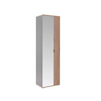 Dulap pentru hol CLEVER - culoare lemn stejar/antracit, Modern, sticlă/material pe bază de lemn (55,5/193/38cm) - Modern Living
