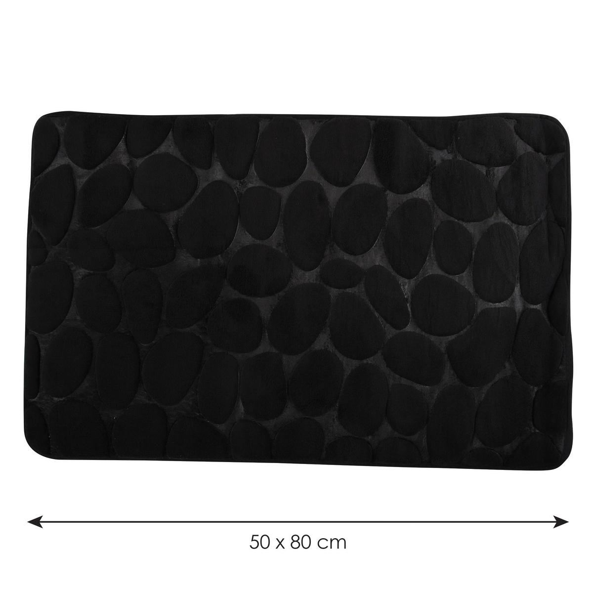 Badteppich 141063 Kiesel - Schwarz, Konventionell (50/80cm) - Spirella
