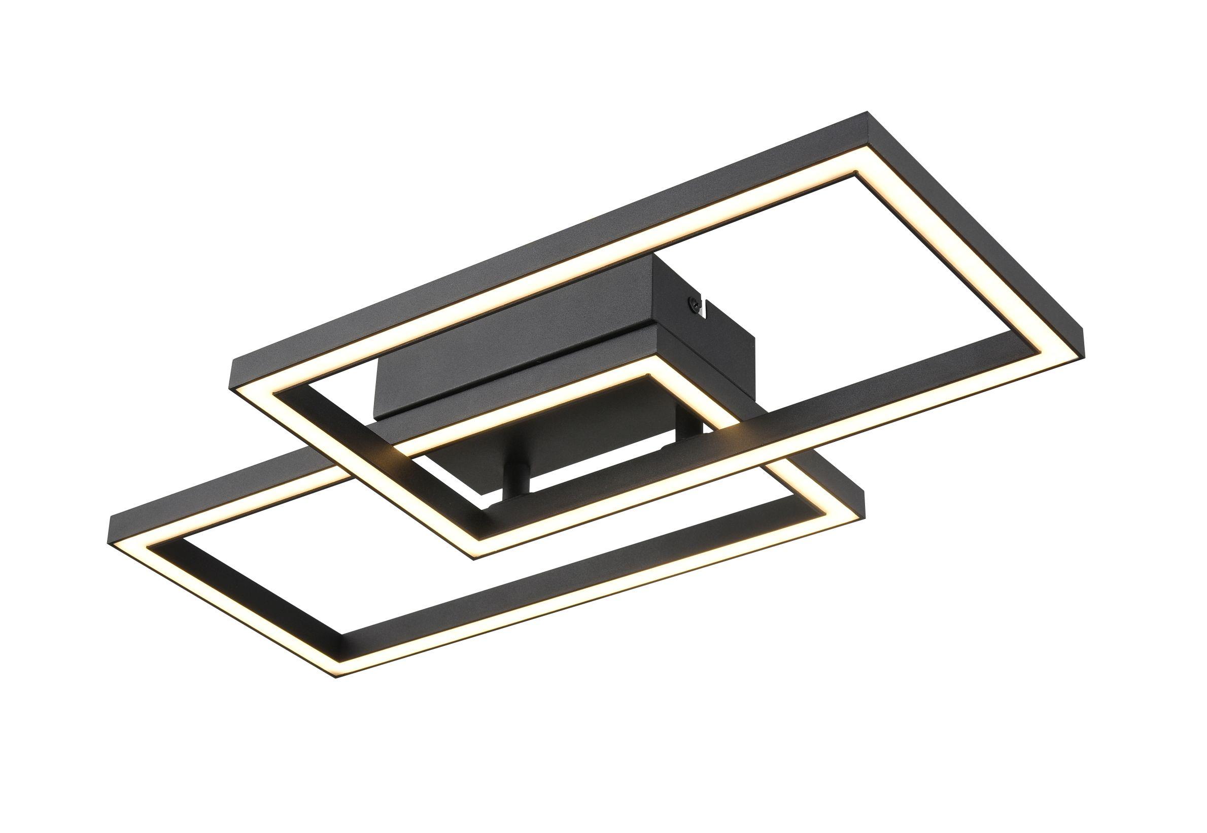 LED-Deckenleuchte Eresto max. 24 Watt - Schwarz, Romantik / Landhaus, Kunststoff/Metall (50/28/7cm) - Premium Living