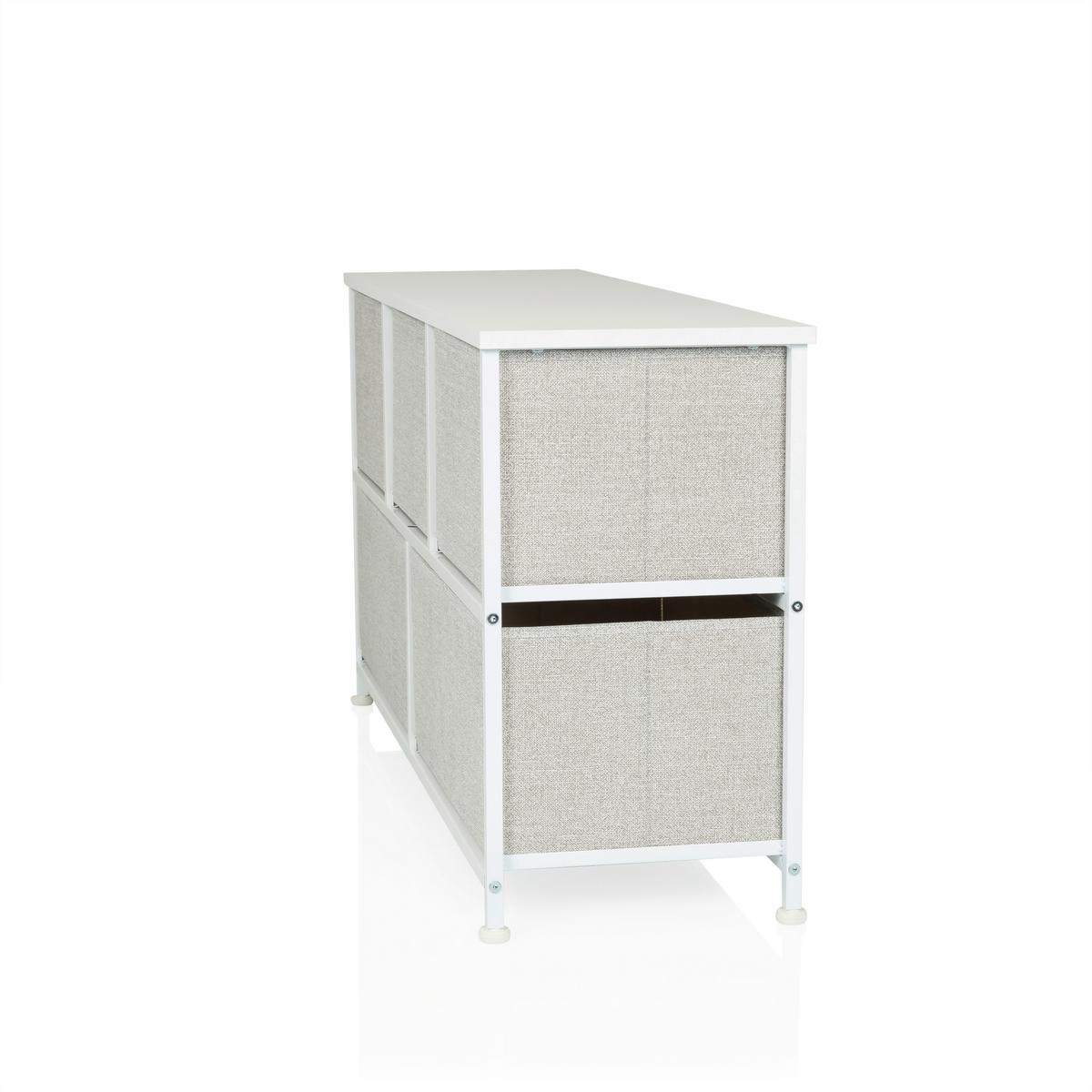 Komoda Foldar, Siva - siva/bela, Moderno, umetna masa/tekstil (100/55/30cm) - MID.YOU