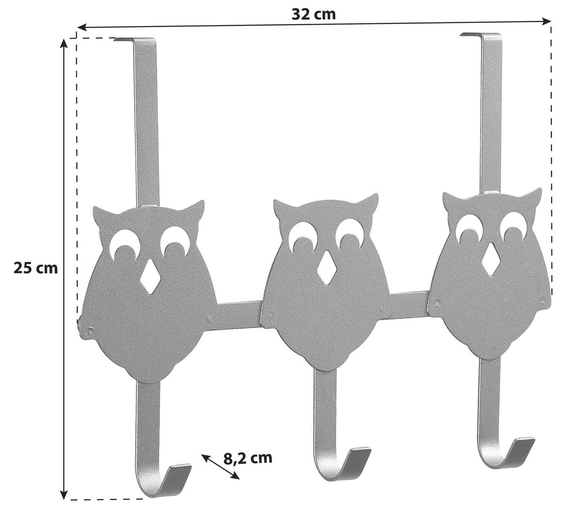Cuier perete cu cârlige Eule 3 - negru, metal (32/25/8,2cm) - Modern Living