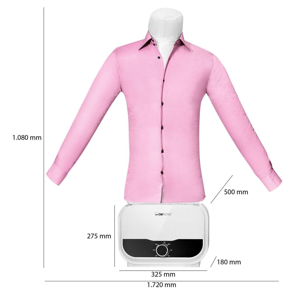 MANEKIN DO PRASOWANIA KOSZUL HBB 3734 - biały, Lifestyle, tworzywo sztuczne (32,7/20,2/26,6cm) - Clatronic