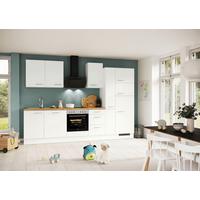 Küchenblock inkl. 5 E-Geräte IP1200 Weiß - Eichefarben/Silberfarben, Trend, Holzwerkstoff/Metall (310cm) - Impuls