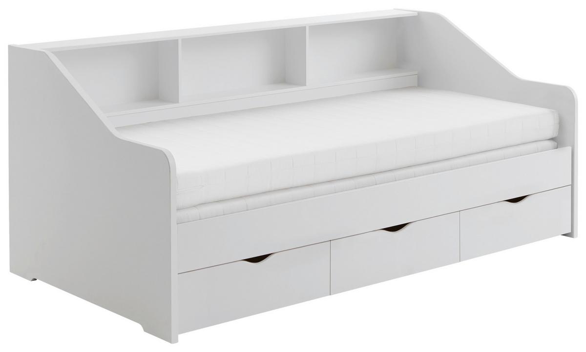 Raztegljiva Postelja Star, Bela, 90-180x200 - bela/barve bukve, Konvencionalno, leseni material/les (90-180/200cm) - Mömax