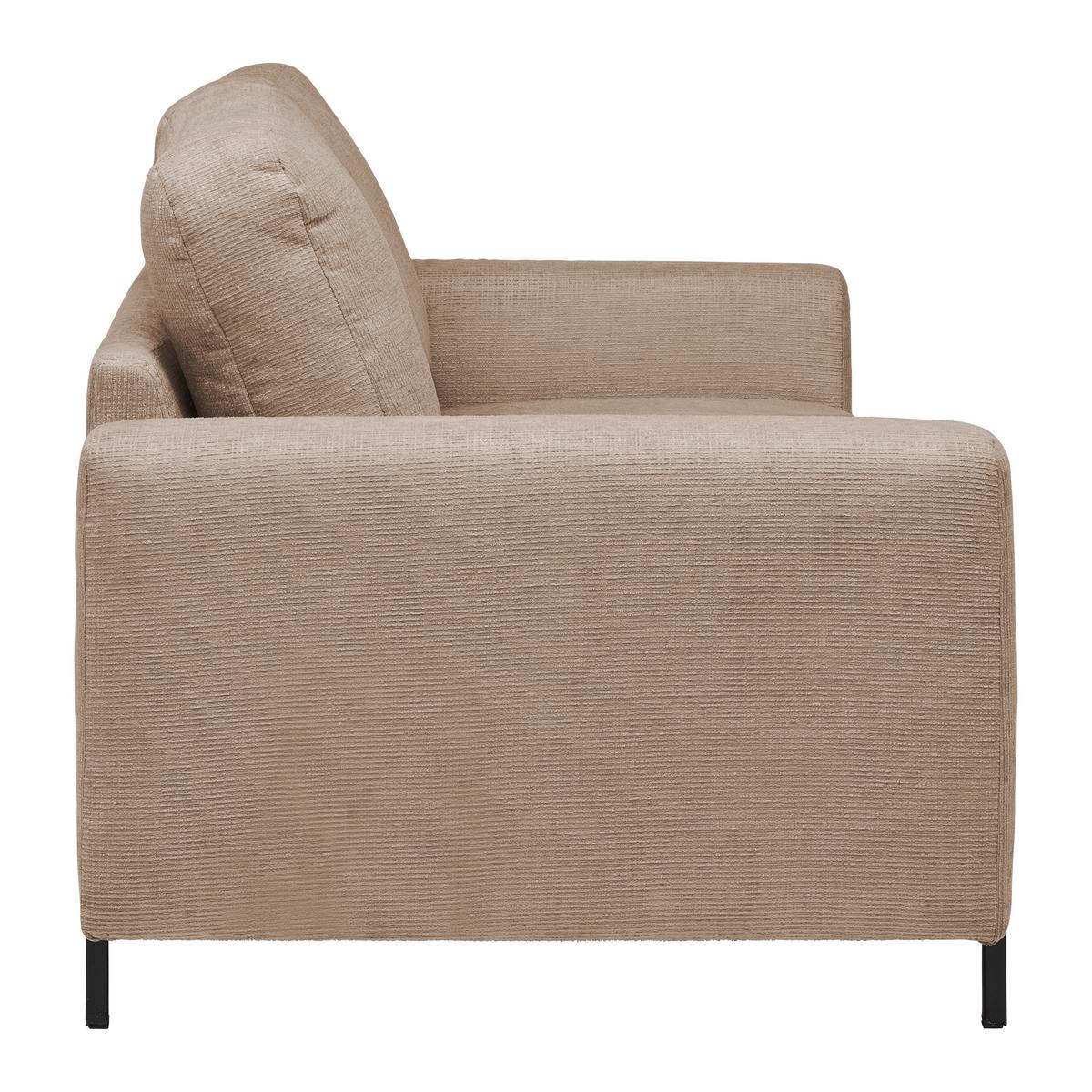 3-Sitzer-Sofa Piega Cappuccino - Schwarz/Cappuccino, MODERN, Textil/Metall (230/66-87/96cm) - Mömax