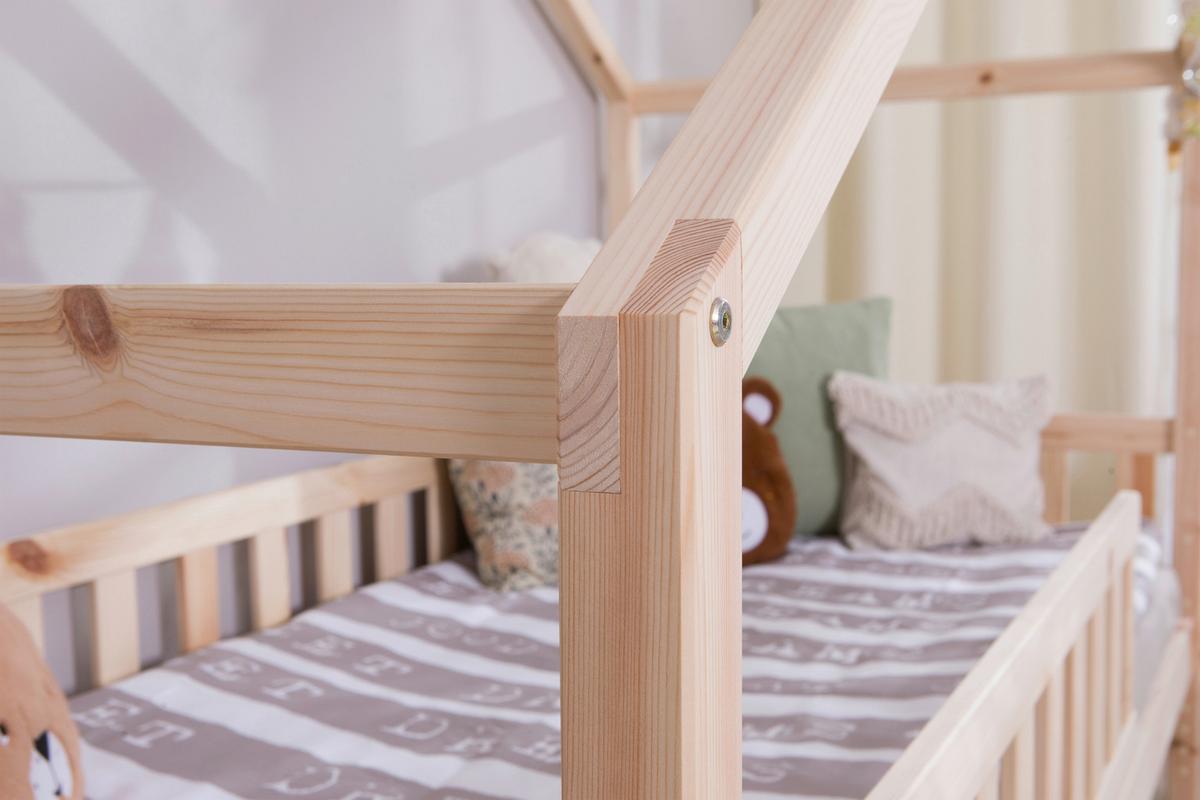 Hausbett Lou ca. 140x200 cm Holz - Naturfarben/Weiß, MODERN, Holz/Textil (140/200cm) - MID.YOU