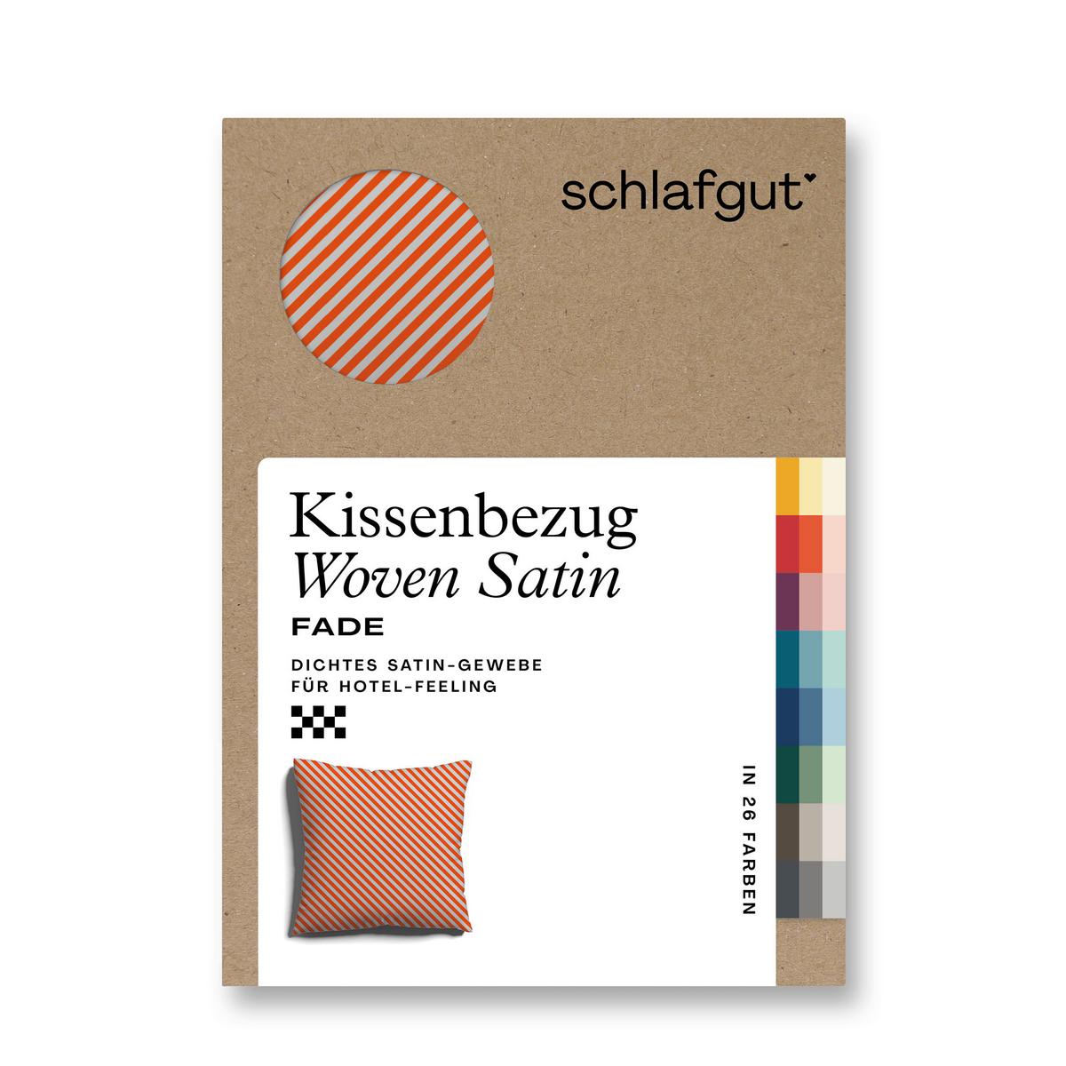 Kissenbezug Woven Satin Weiß/Taupe ca. 40x40cm - Rot/Hellgrau, Basics, Textil (40/40cm) - Schlafgut