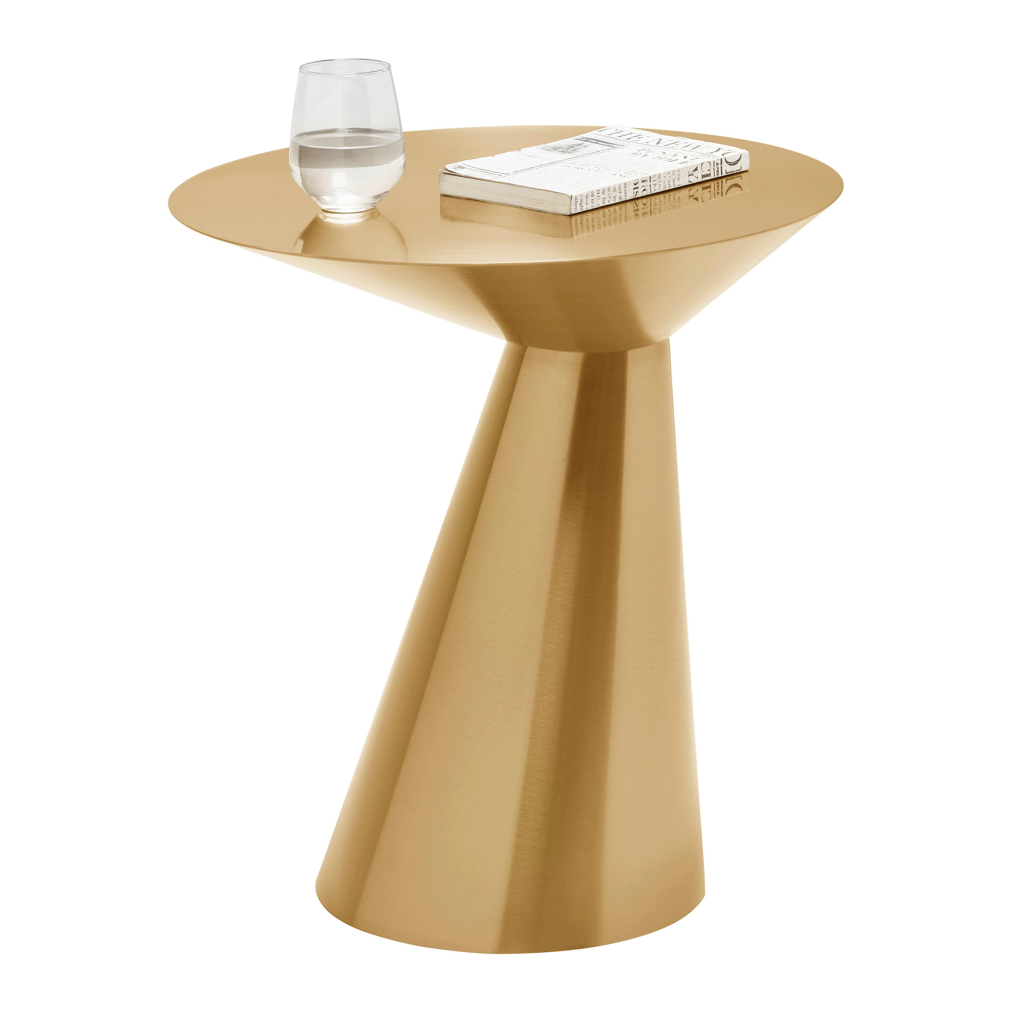 Masă auxiliară KACY -TREND- - auriu, Romantik / Landhaus, metal (40/45/40cm) - Premium Living