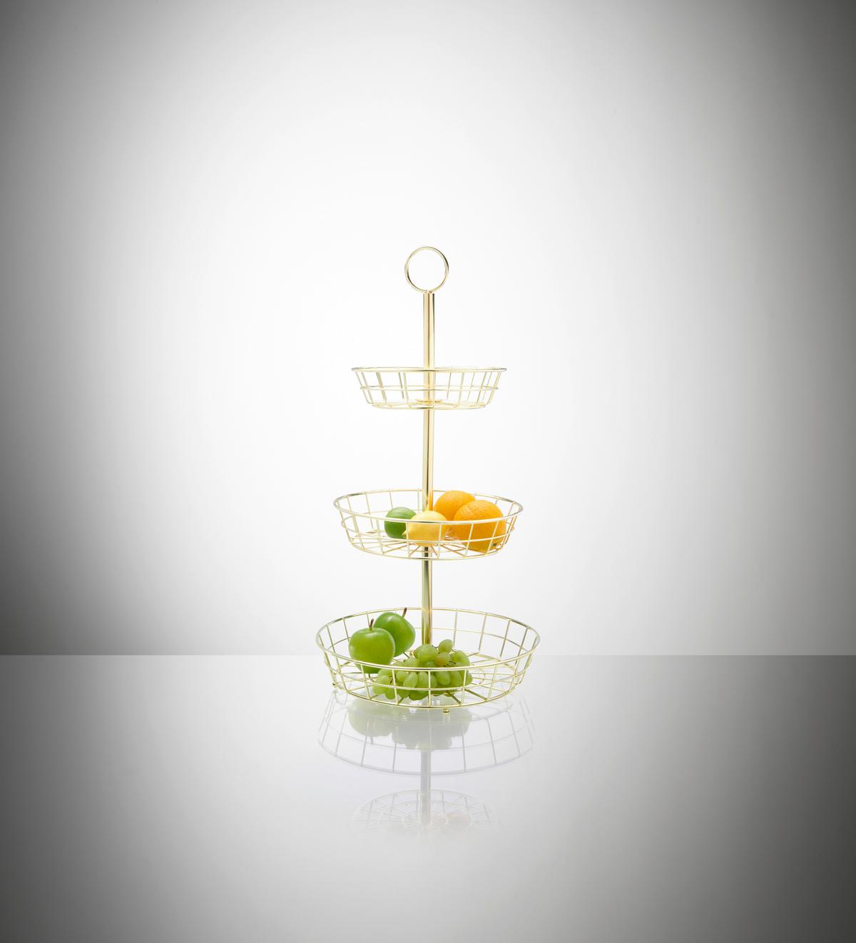 Obstschale Big in Goldfarben Ø ca. 33cm - Goldfarben, MODERN, Metall (32,5/62cm) - Premium Living