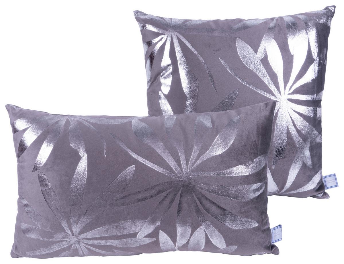 ZIERKISSENSET PRISMA 425 2ER-SET - Silberfarben/Graphitfarben, Konventionell (30x45/50x45cm)