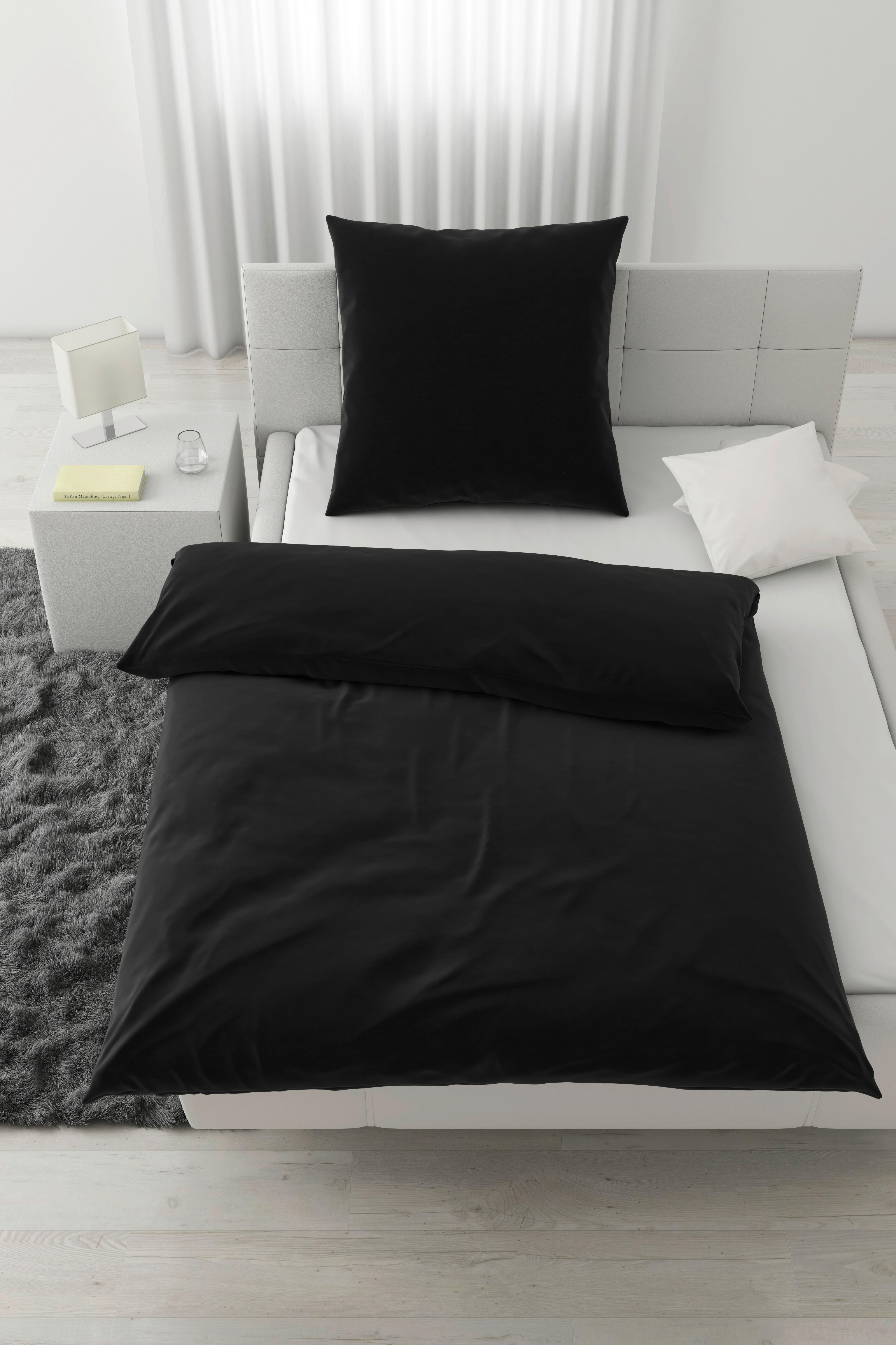 Bettwäsche Stone Washed Uni XL Anthrazit ca. 155x220cm - Anthrazit, MODERN, Textil (155/220cm) - Modern Living