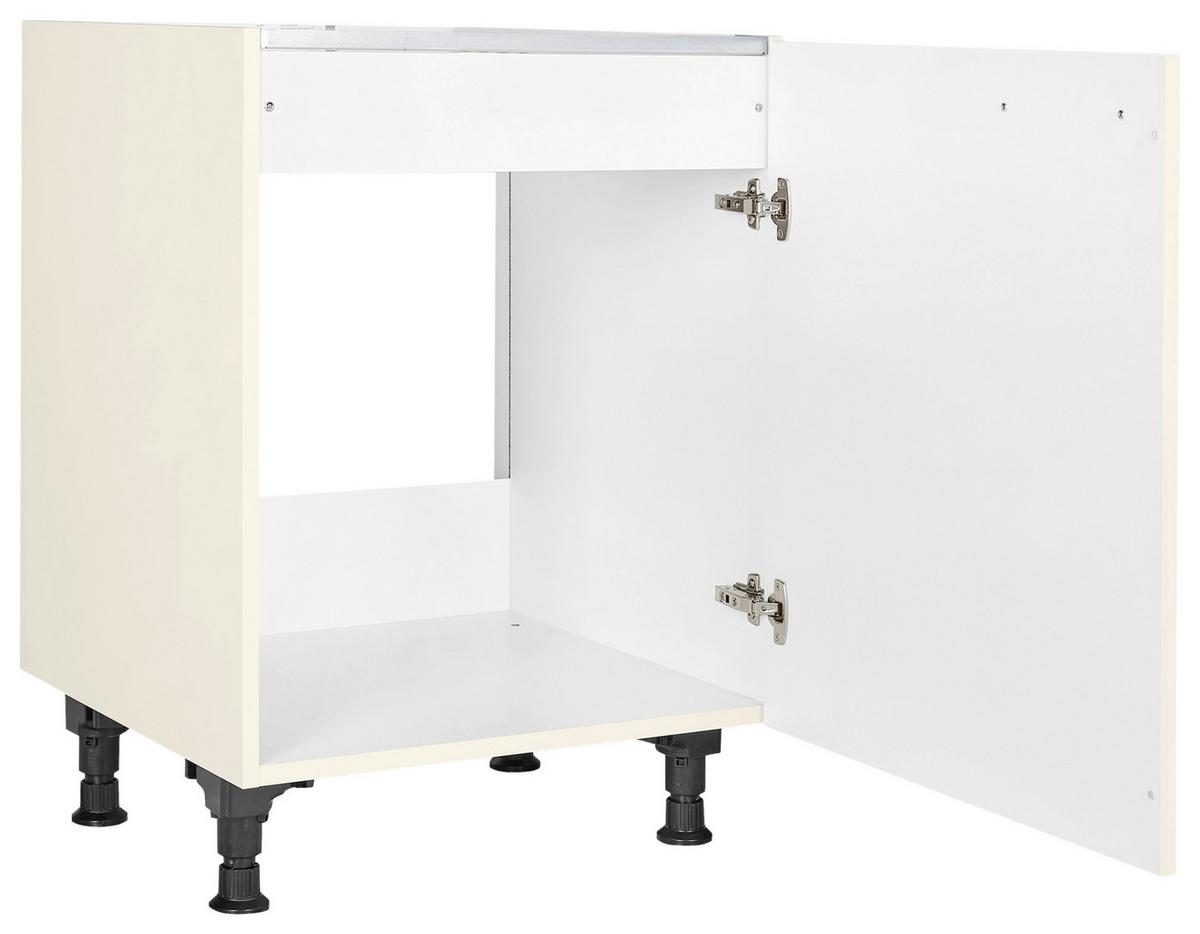 Spülenunterschrank Touch Magnolie - Edelstahlfarben/Magnolie, MODERN, Holzwerkstoff/Metall (60/87/56cm) - Nobilia