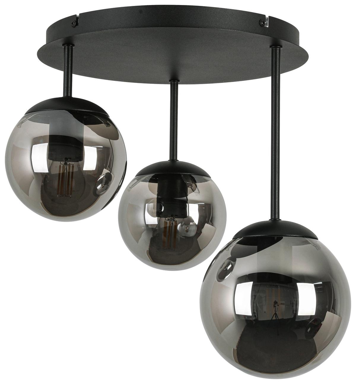LAMPA SUFITOWA SUSI - czarny/kolor chromowy, Trend, tworzywo sztuczne/metal (35,5/36/38cm) - Novel