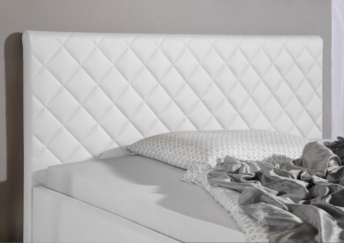 Polsterbett Baltimore Weiß ca. 160x200 cm - Alufarben/Weiß, MODERN, Textil/Metall (160/200cm) - Livetastic