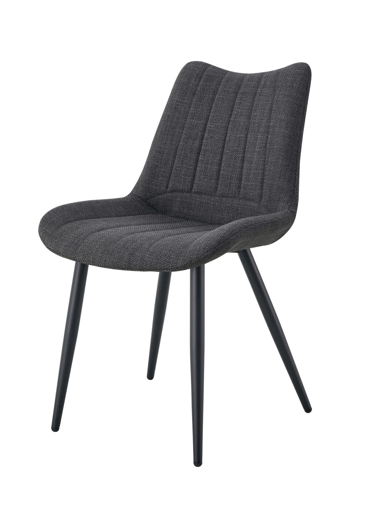 Set Stolov Lotta, Antracit, 2 Kos - črna/antracit, Moderno, kovina/tekstil (53/86/59cm) - MID.YOU