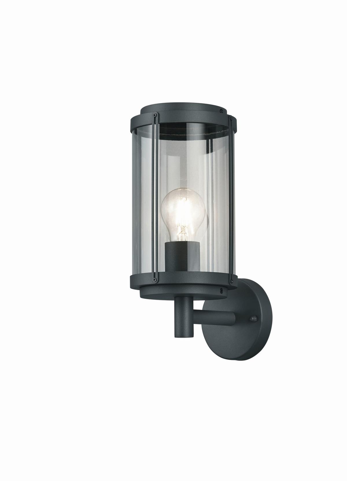 Außenwandleuchte Tanaro in Alufarben max. 40 Watt - Klar/Alufarben, KONVENTIONELL, Kunststoff/Metall (32,5/14,5/18,5cm) - Trio Leuchten