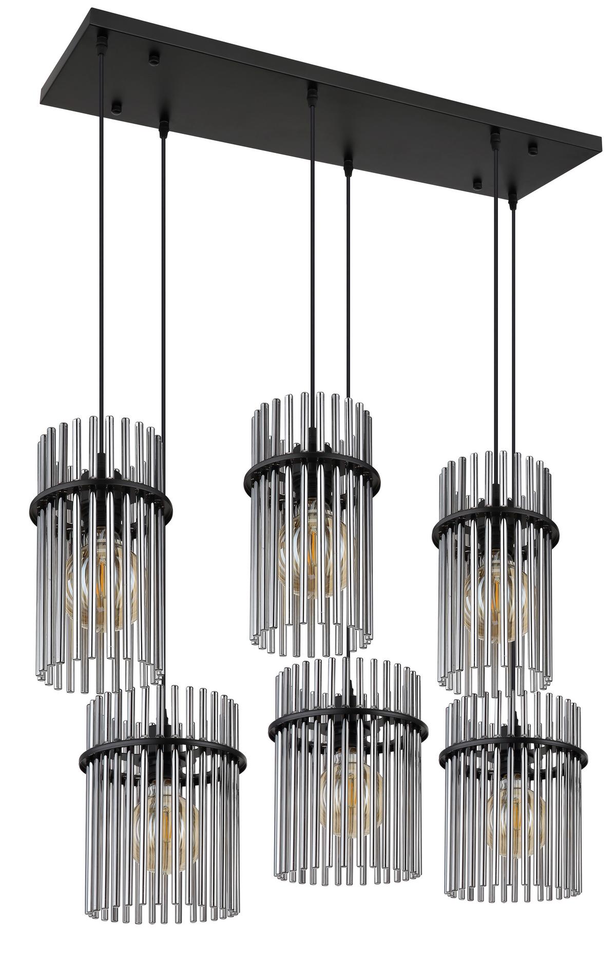 Viseća Svjetiljka Gorley - siva/crna, Basics, staklo/metal (92,5/35,5/125cm) - Globo