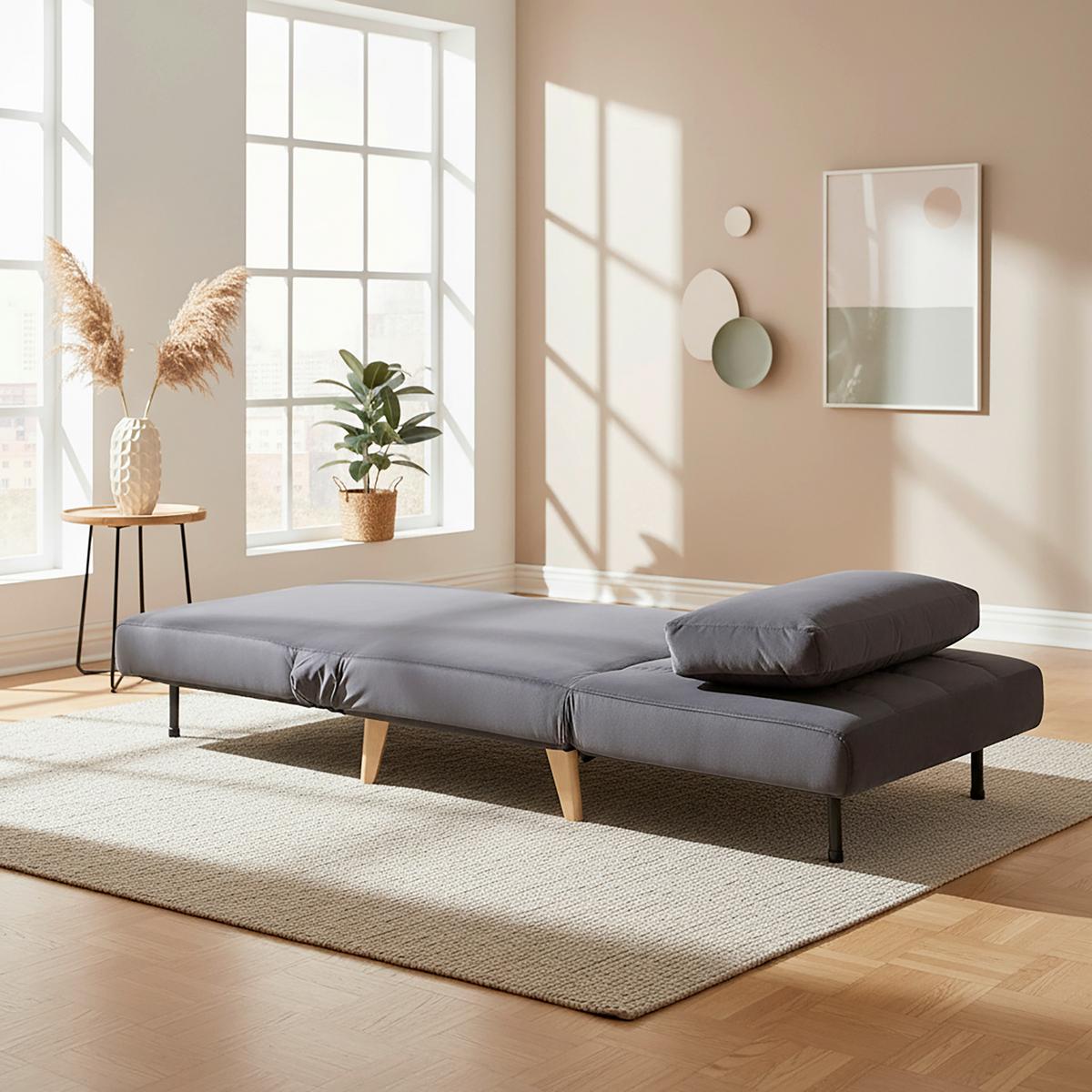 Schlafsessel Levin Grau Samt - MODERN (103/94/82cm) - Bessagi Home