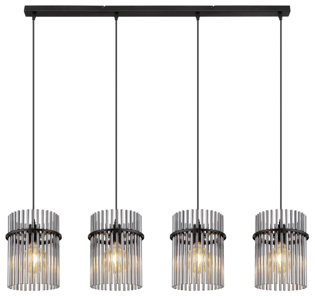 LAMPA WISZĄCA 15698-4H - czarny/szary, Trend, tworzywo sztuczne/metal (110/20/140cm)