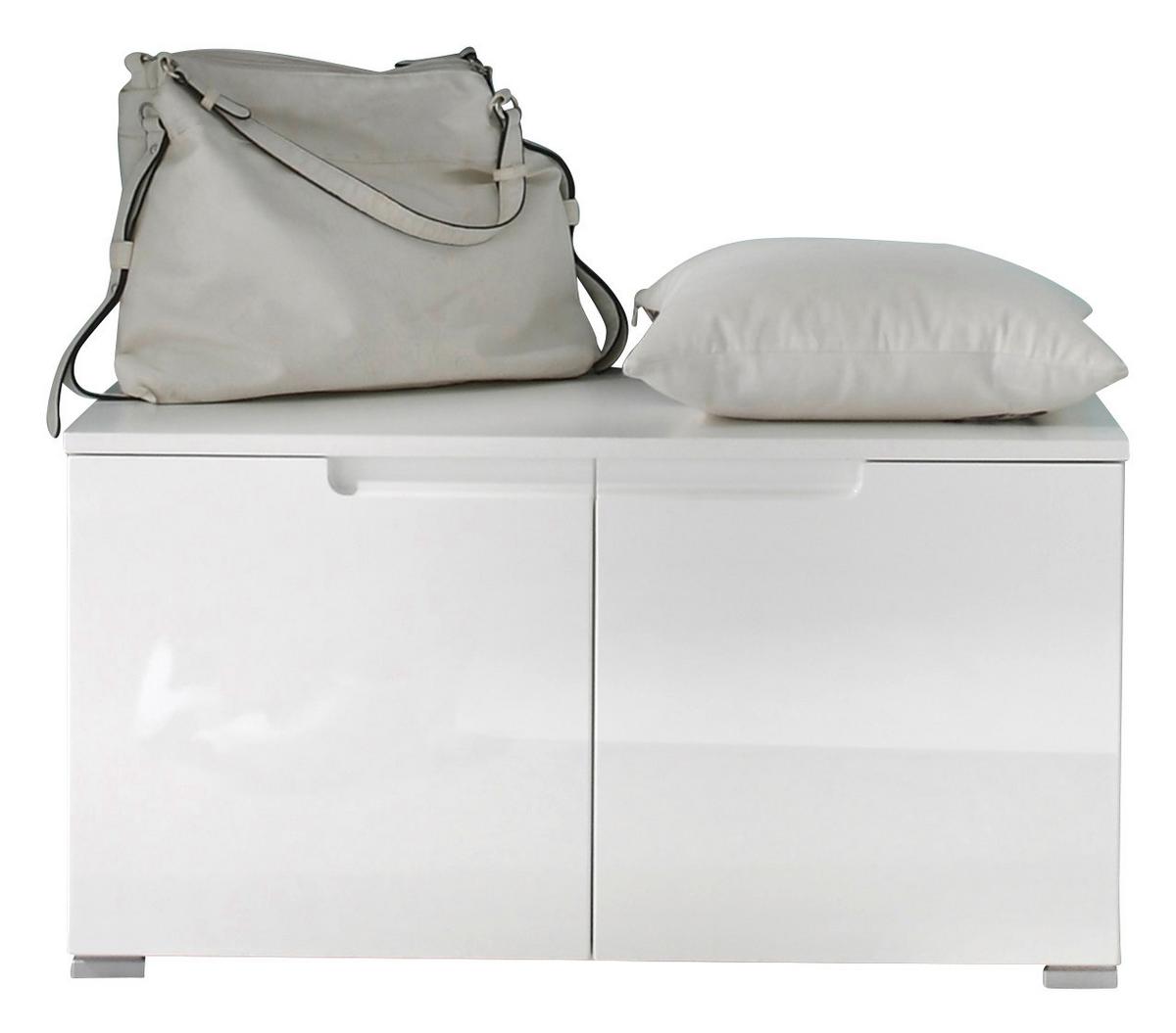 SIEDZISKO DO PRZEDPOKOJU SPICE - kolor srebrny/biały, Basics, materiał drewnopochodny (80/43/40cm) - Xora