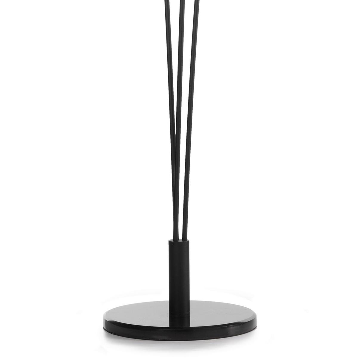 Stehleuchte Asia Schwarz/Eiche max. 6 Watt - Eichefarben/Schwarz, KONVENTIONELL, Textil/Metall (30/165cm)