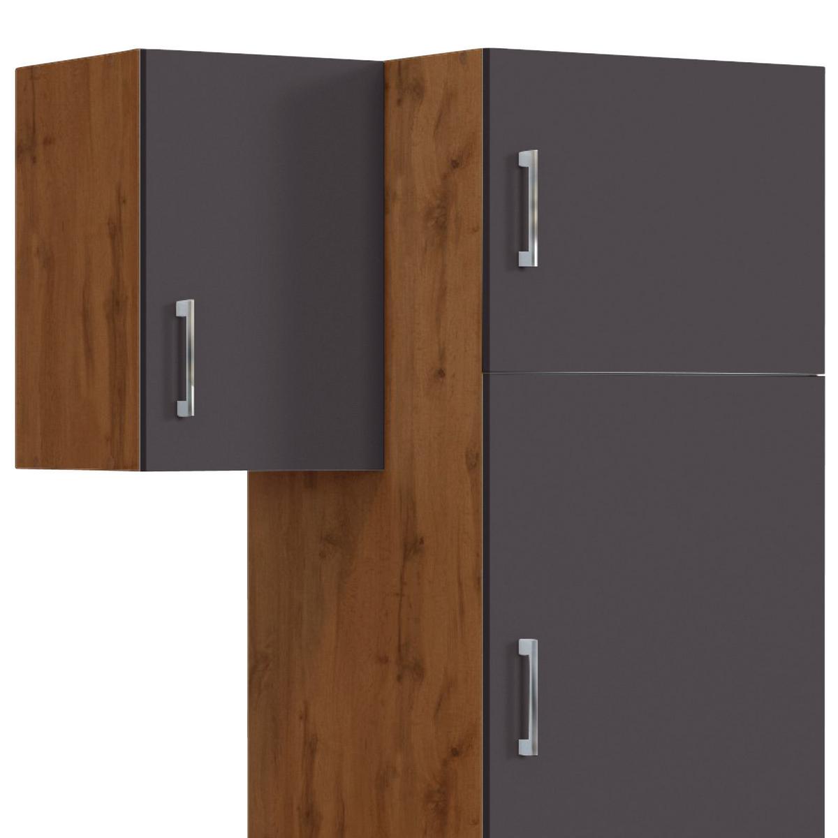 Küchenblock 'Sorrento' , Anthrazit - Chromfarben/Anthrazit, MODERN, Holzwerkstoff/Metall (210cm) - Held