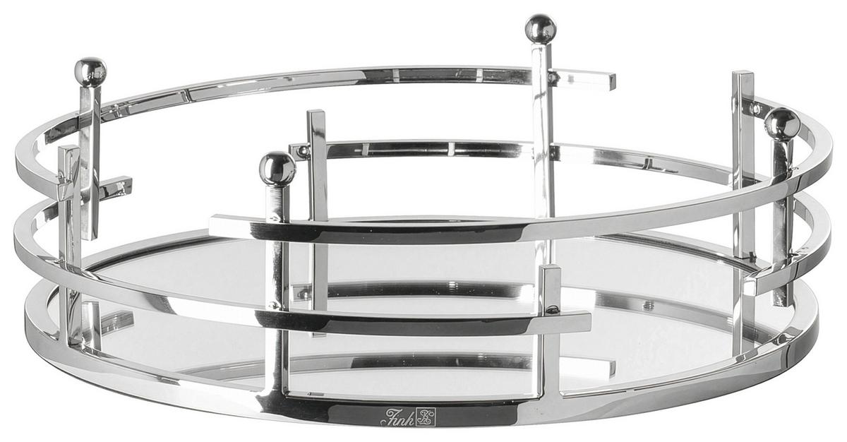 ŚWIECZNIK 145222 - kolor srebrny, Basics, metal/szkło (42/19,5cm) - Fink