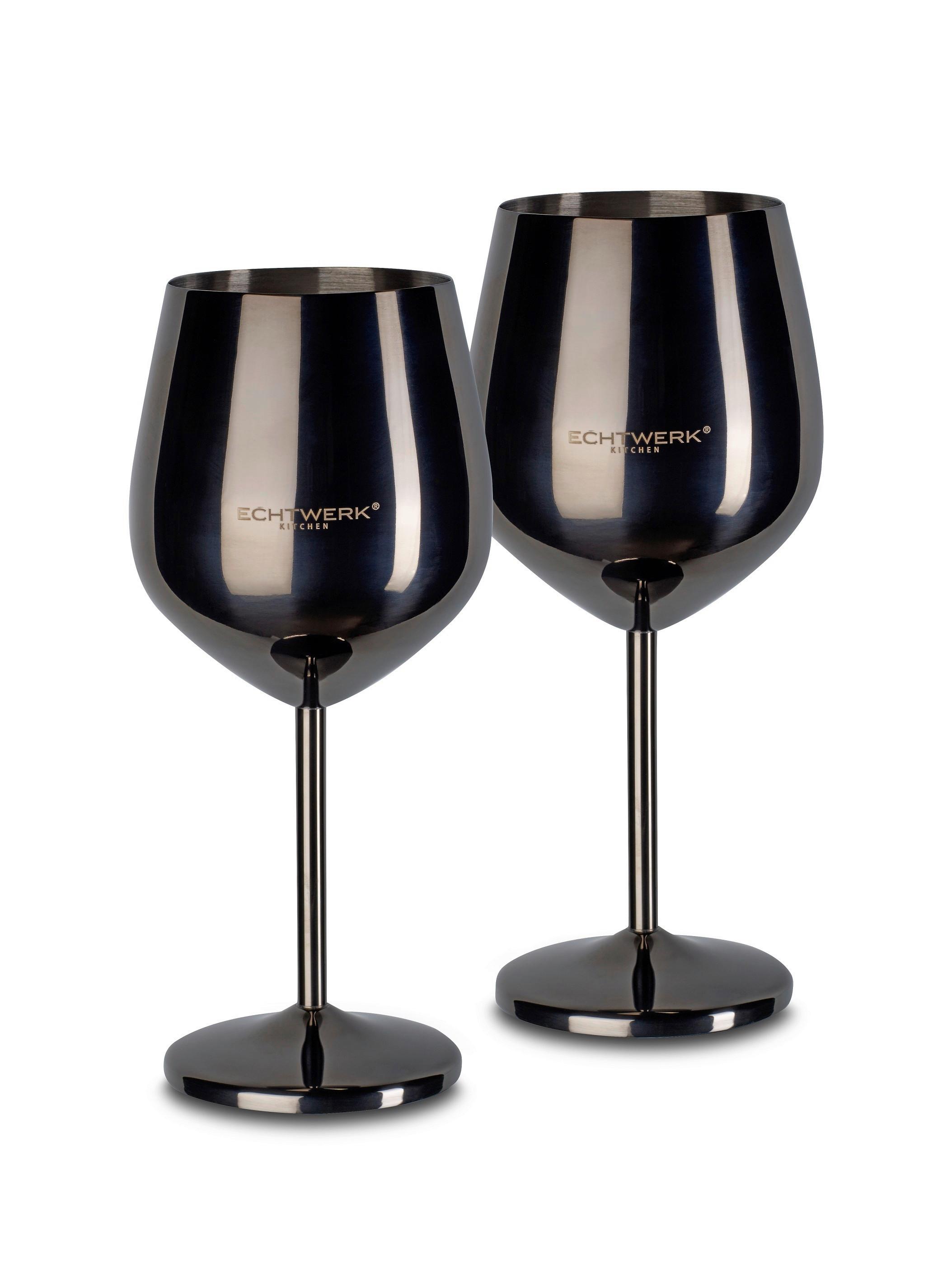 Set pahare 2/1 cca. 500 ml - negru lucios intens, Basics, metal (9,3/4,5/21cm) - Echtwerk