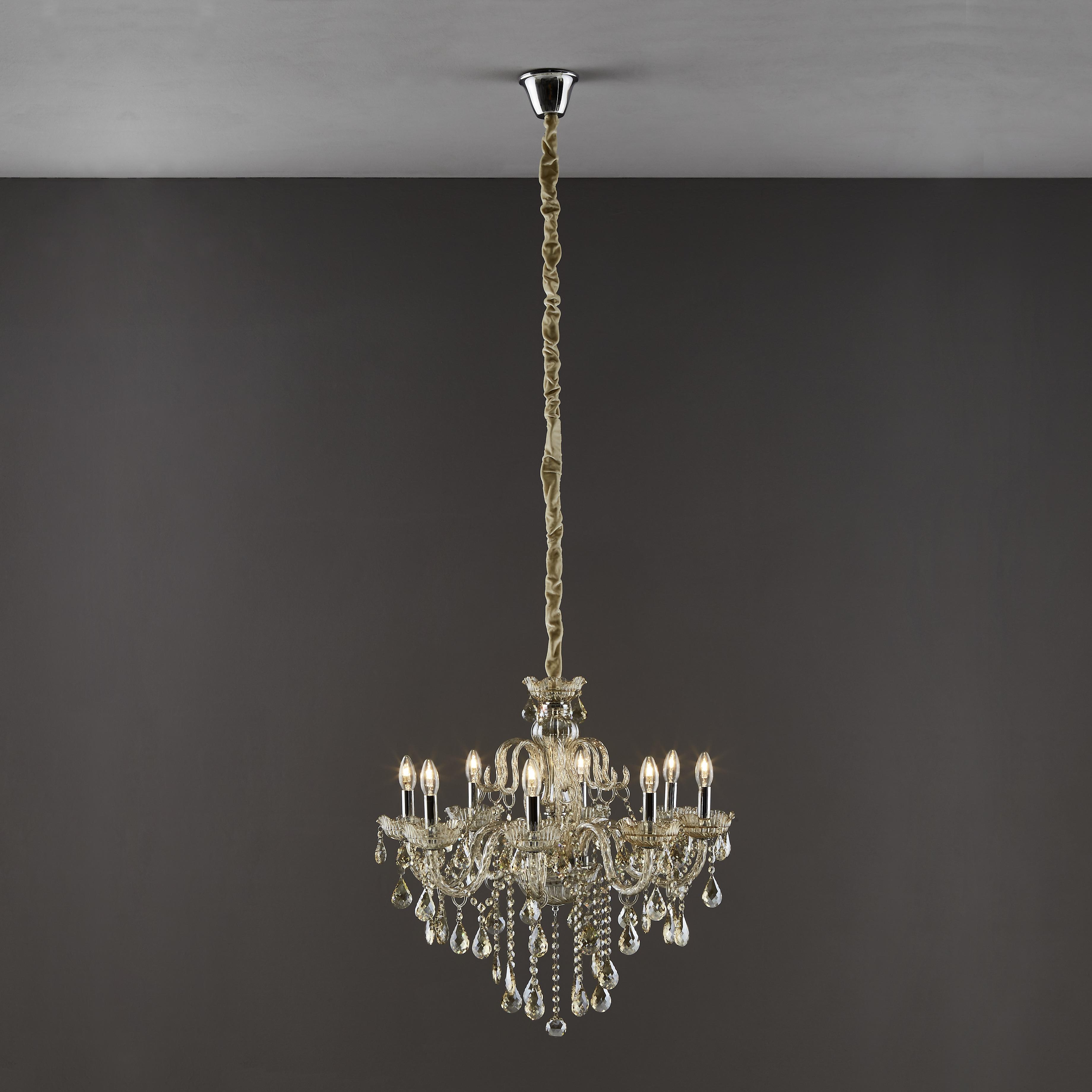 KRYSZTAŁOWA LAMPA WISZĄCA 3081-97 GRACIA - szampanowy, Lifestyle, tworzywo sztuczne/metal (71/180cm) - Paul Neuhaus