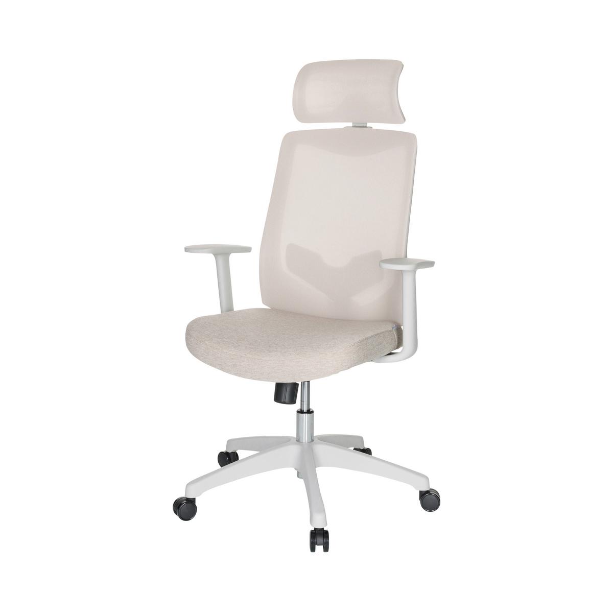 Pisarniški Stol Mikeo W, Bež - bež/svetlo siva, Basics, umetna masa/tekstil (69/115/68cm) - MID.YOU