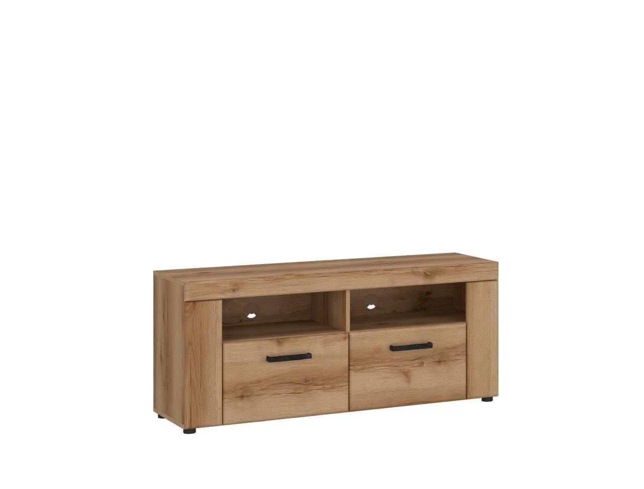 Tv Komoda Cortina - boje hrasta/crna, Moderno, drvni materijal/metal (127,6/55,8/40,9cm) - Modern Living