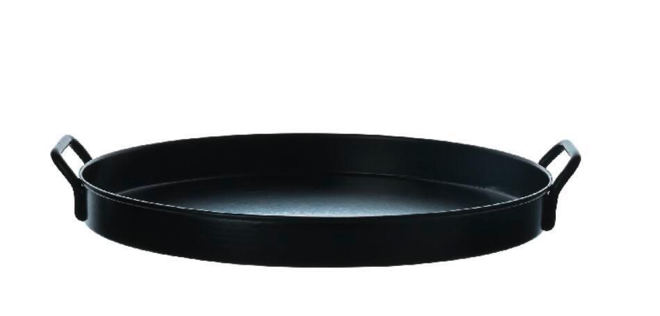 Dekotablett Nero S in Schwarz - Schwarz, Metall (28/25,5/3,5cm) - Modern Living