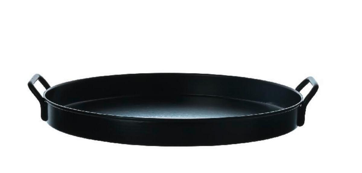 Dekotablett Nero S in Schwarz - Schwarz, Metall (28/25,5/3,5cm) - Modern Living