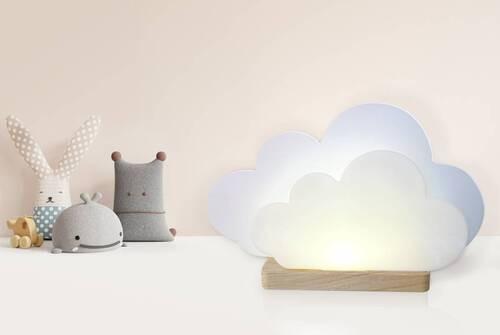 LAMPA STOŁOWA DZIECIĘCA 139219 - biały, Basics, tworzywo sztuczne/drewno (20/35/7cm)