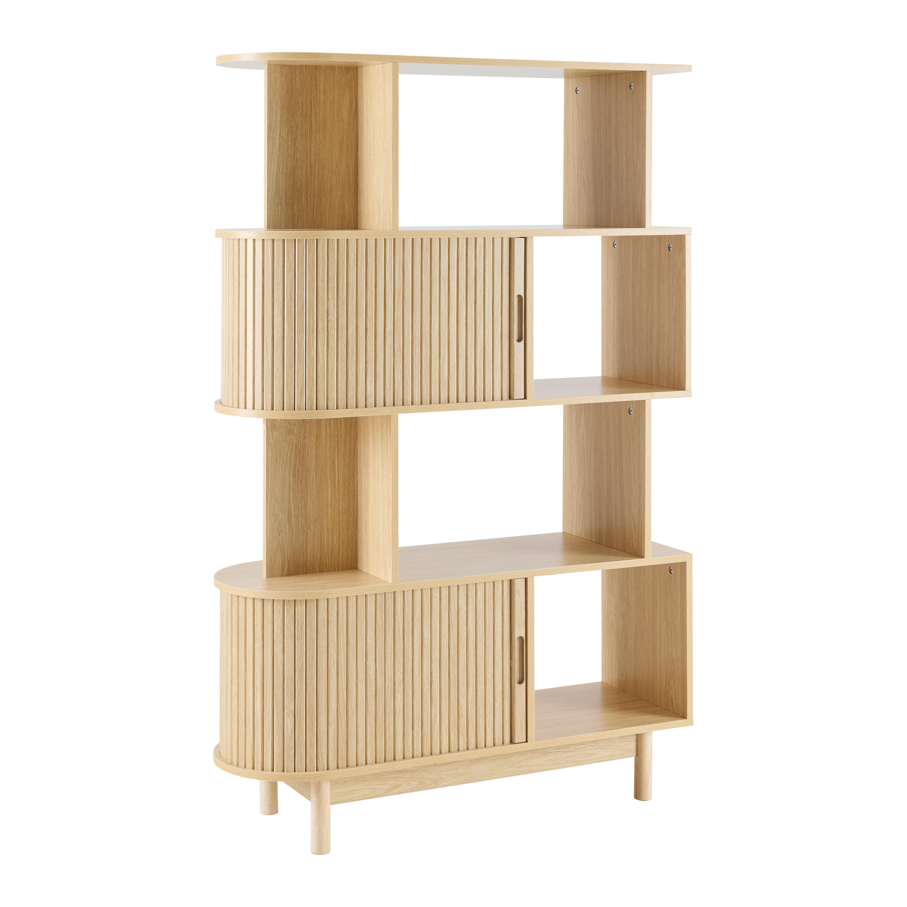 Etajeră SKANDY - culoare natur, Modern, lemn/material pe bază de lemn (100/156/35cm) - Modern Living