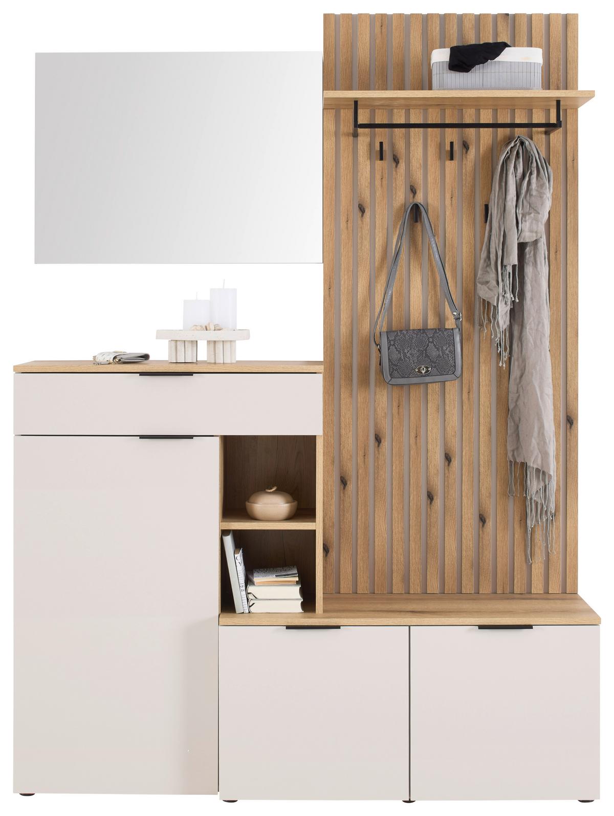 Garderobe Amivo Eichefarben/Kaschmir - Kaschmir/Eichefarben, MODERN, Holzwerkstoff (141/195/38cm) - Mömax
