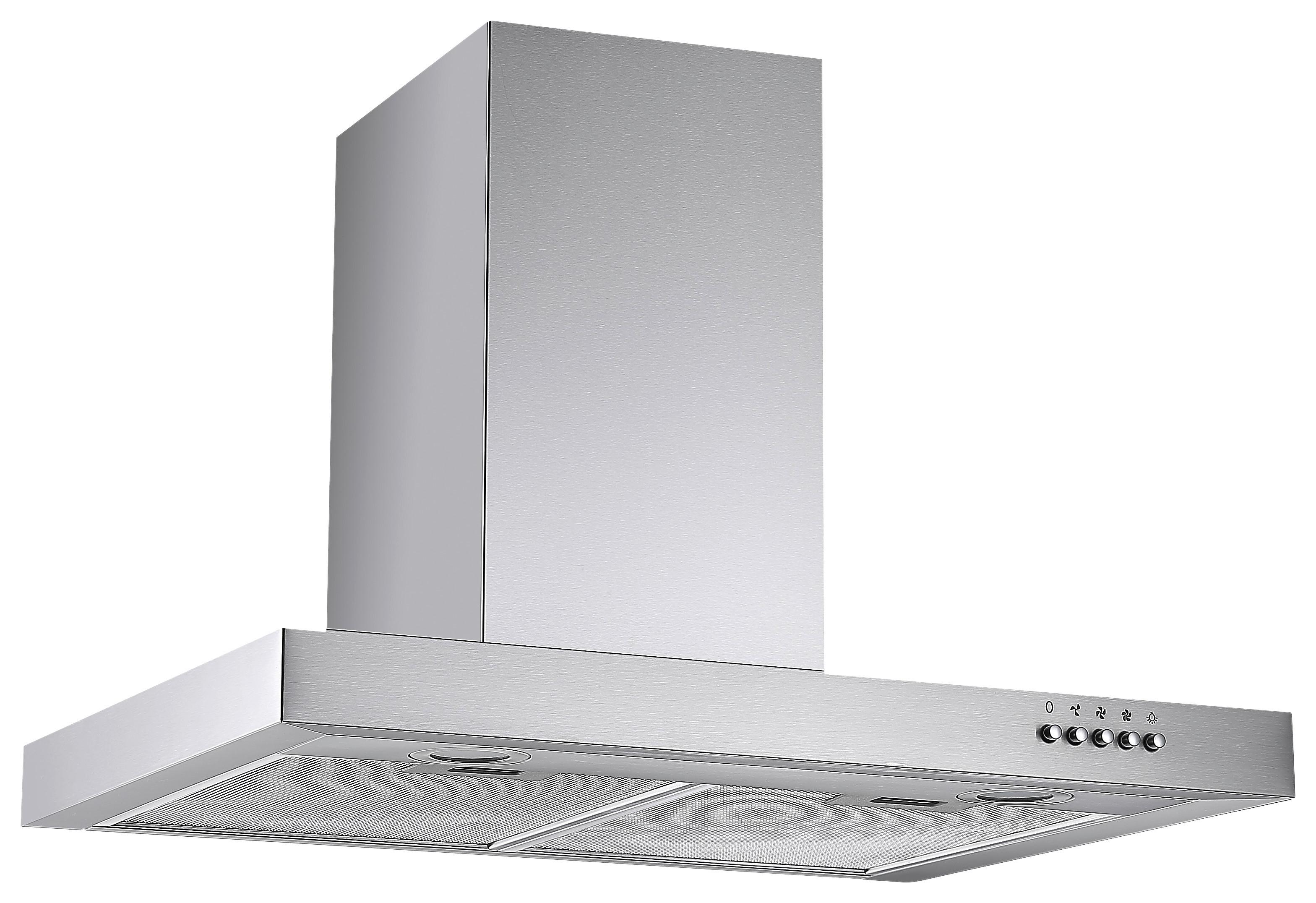 Dunstabzugshaube Enna ca. 60/48-86/50 cm Edelstahlfarben - Edelstahlfarben, Trend, Glas/Metall (60/48-86/50cm) - Respekta