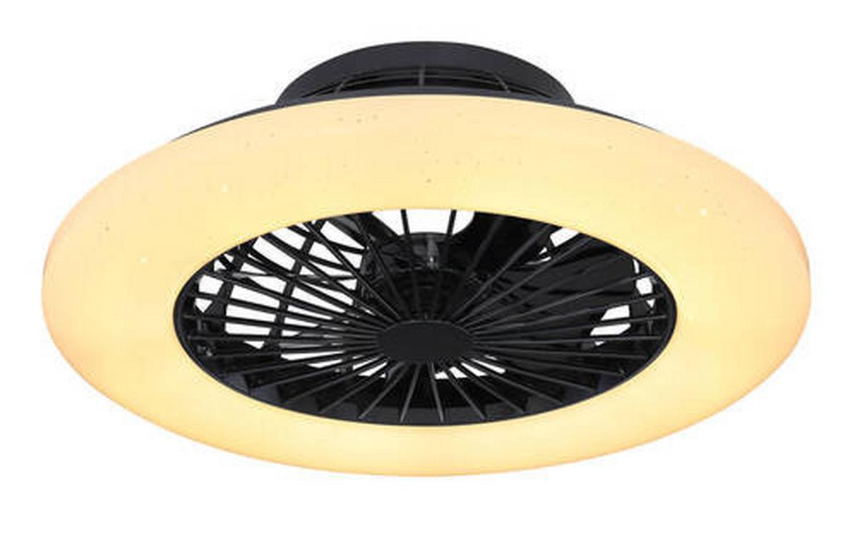 Stropni Ventilator 03628b - črna/opal, Basics, kovina/umetna masa (52,5/17,5cm) - Globo