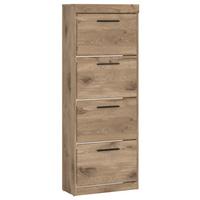 Dulap pentru pantofi GRANO - culoare lemn stejar/gri, Trend, material pe bază de lemn (53,9/149,7/30,4cm) - Modern Living