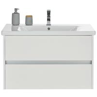 Waschtischkombination in Weiss - Weiss Hochglanz/Weiss, Modern, Keramik/Holzwerkstoff (89,5/55,7/45,5cm) - Mömax